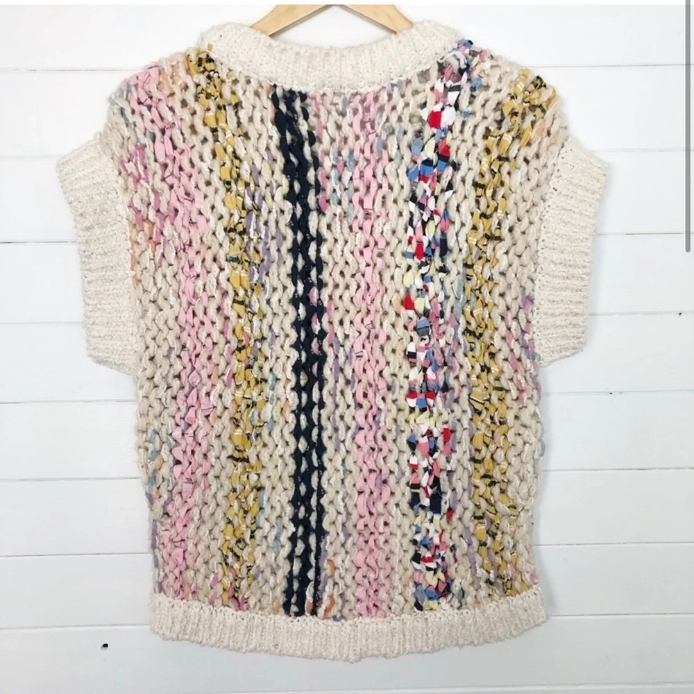 Anthropologie Pilcro Shaina Sweater Tee Artisan Knit
Short Sleeve Boho Top - Picture 3 of 7